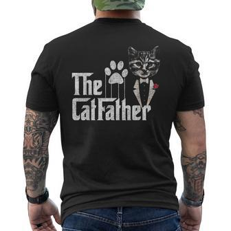The Catfather Cat Dad Lovers Fathers Day Men's T-shirt Back Print - Monsterry DE