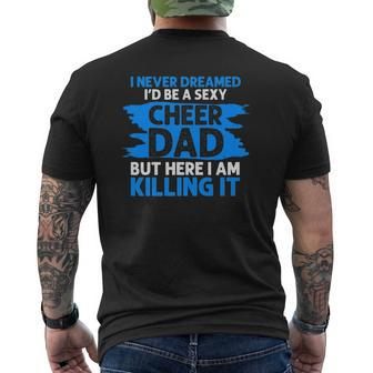 Cheer Dad For Men Cool Sexy Cheerleading Father Mens Back Print T-shirt | Mazezy