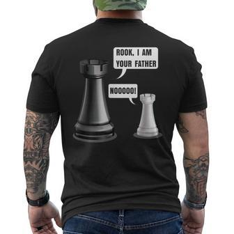 Chess Board Player Humour Lover Rook I Am Your Father Men's T-shirt Back Print - Monsterry