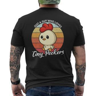 Chicken Dad Just A Guy Who Loves Tiny Peckers Poultry Mens Back Print T-shirt | Mazezy