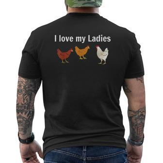 Chicken I Love My Ladies Mens Back Print T-shirt - Thegiftio UK