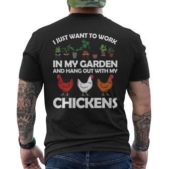 Chicken For Men Women Gardening Chicken Lovers Garden Men's T-shirt Back Print | Mazezy
