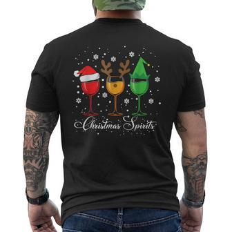 Christmas Spirits Glasses Of Wine Xmas Holidays Party V15 Mens Back Print T-shirt - Thegiftio UK