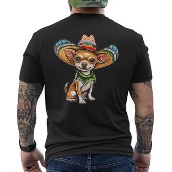Cinco De Mayo Chihuahua Graphic Men's T-shirt Back Print - Seseable