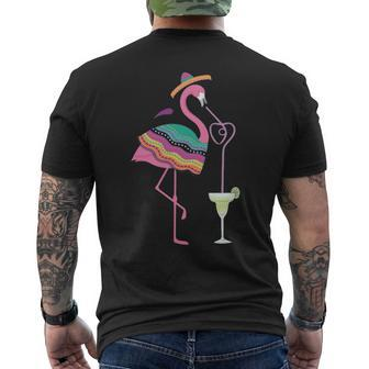 Cinco De Mayo Margarita Flamingo Drinking T Men's T-shirt Back Print | Mazezy