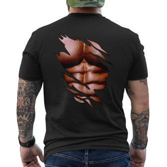 Classic Ripped Abs On Torn T Men's T-shirt Back Print - Monsterry CA