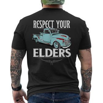 Classic Truck Guy Respect Your Elders Men's T-shirt Back Print - Monsterry UK