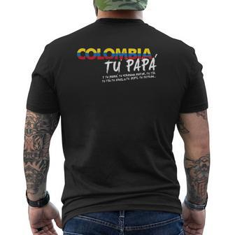 Colombian Tu Papa Pride Spanish Mens Back Print T-shirt | Mazezy DE