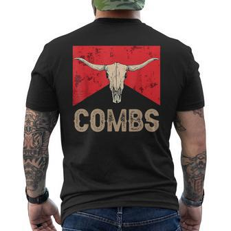 Combs Country Music Western Cow Skull Cowboy Men's T-shirt Back Print - Seseable