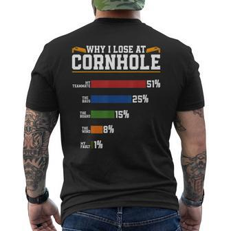 Cornhole Players Why I Lose At Cornhole Men's T-shirt Back Print - Seseable