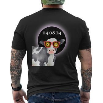 Cow Total Solar Eclipse 040824 Cute Souvenir Men's T-shirt Back Print - Monsterry