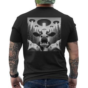 Cow Ufo Alien Selfie For Cows Lover Men's T-shirt Back Print - Seseable
