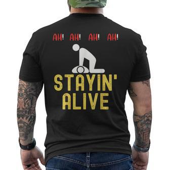 Cpr Ah Ah Ah Staying Alive Emt Paramedic Rn Icu Nurse Men's T-shirt Back Print - Monsterry AU