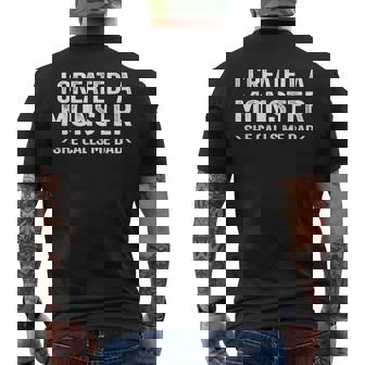 Created Monster Calls Me Dad From Daughter Fathers Day Men's T-shirt Back Print | Mazezy