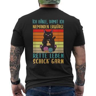 Crocheted Ich Häkle Damit Ich Niemanden Erwürge T-Shirt mit Rückendruck - Seseable