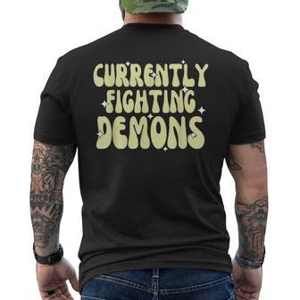 Currently Fighting Demons Apparel Men's T-shirt Back Print - Monsterry AU