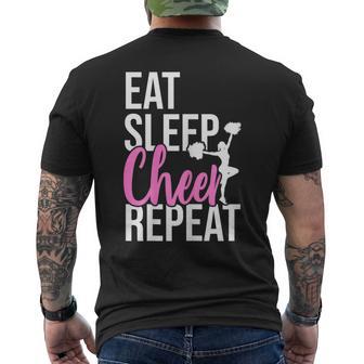 Cute Eat Sleep Cheer Repeat Love Girls Men's T-shirt Back Print - Monsterry AU