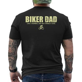 Cycling Mountain Biking Biker Dad Men's T-shirt Back Print - Monsterry