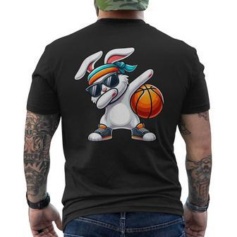 Dabbing Bunny Playing Basketball Easter Day Boys Girls Men's T-shirt Back Print | Mazezy CA
