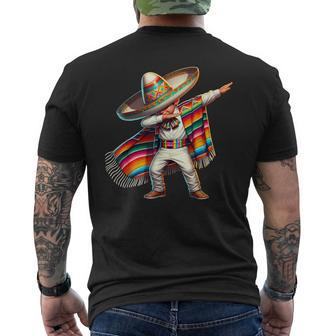 Dabbing Mexican Poncho Sombrero Cinco De Mayo Boy Men's T-shirt Back Print - Monsterry
