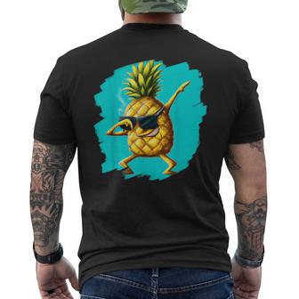 Dabbing Pineapple Aloha Sunglasses Beach Dance Hawaii Men's T-shirt Back Print - Monsterry