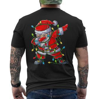 Dabbing Santa Christmas Tree Lights Xmas Boys Kids Dab Mens Back Print T-shirt - Thegiftio