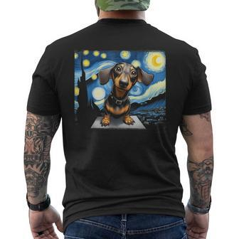 Dachshunds Sausage Dogs In A Starry Night Men's T-shirt Back Print - Thegiftio UK