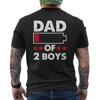 Dad Of 2 Boys Father's Day Idea Mens Back Print T-shirt | Mazezy