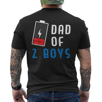 Dad Of 2 Boys Father's Day Men's T-shirt Back Print - Monsterry