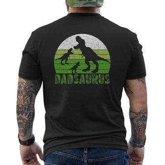 Dad Dinosaur Dadsaurus Father's Day Mens Back Print T-shirt | Mazezy