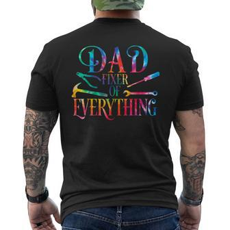 Dad Fixer Of Everything Daddy Fathers Day Tie Dye Mens Men's T-shirt Back Print - Thegiftio UK