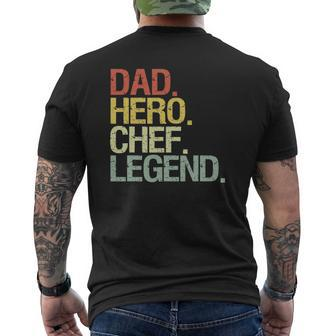 Dad Hero Chef Legend Vintage Retro Mens Back Print T-shirt | Mazezy