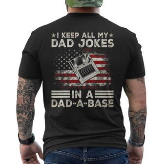 Dad Jokes In Dad-A-Base Vintage For Father's Day Men's T-shirt Back Print - Monsterry