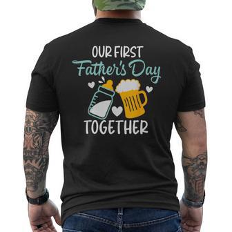 Dad And Son Our First Fathers Day Together 2023 Baby Men's T-shirt Back Print - Monsterry UK