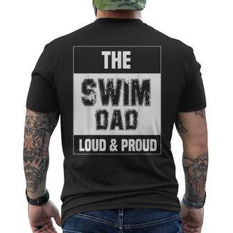 Dad Swimmer Fathers Day The Swim Dad Loud & Proud Men's T-shirt Back Print - Thegiftio UK