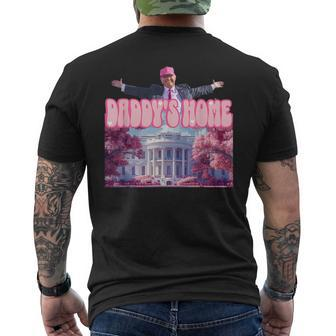 Daddy's Home Trump Pink 2024 Take America Back 2024 Men's T-shirt Back Print | Mazezy