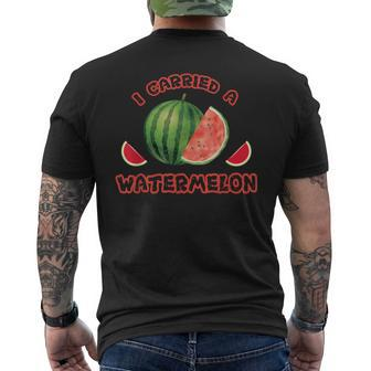 Dancing I Carried A Watermelon Cute Dance Summer Fruit Men's T-shirt Back Print - Thegiftio UK