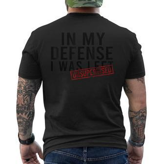 In My Defense I Was Left Unsupervised Vintage Men's T-shirt Back Print - Monsterry CA