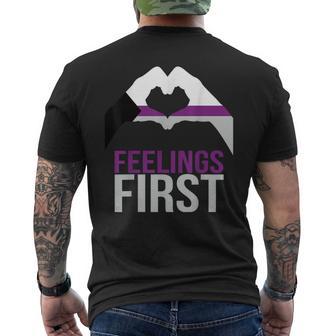 Demisexual Joke Heart Demisexual Flag Men's T-shirt Back Print - Monsterry UK