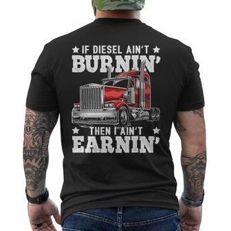 Diesel Trucker Big Rig Semi Trailer Truck Driver Men's T-shirt Back Print | Mazezy