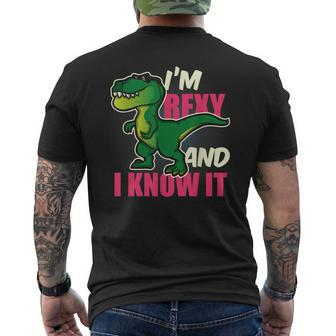 Dinosaur T Rex For Children Youth And Adults Men's T-shirt Back Print - Seseable