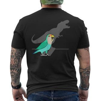 Dinosaur T-Rex Shadow Dutch Blue Peach Faced Lovebird Men's T-shirt Back Print - Monsterry DE