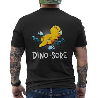 Dinosaur Workout Gym Fitness Lifting Cute Dino Sore Men's T-shirt Back Print - Seseable