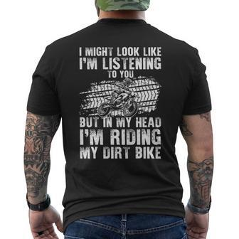 Dirt Bike Art For Dirtbike Motorcycle Riding Men's T-shirt Back Print | Mazezy