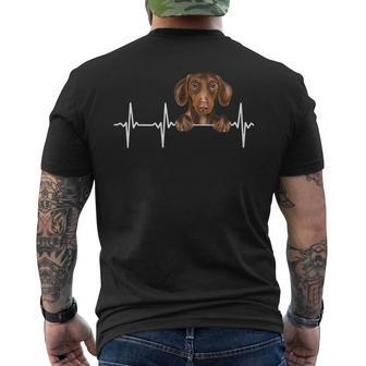 Dog Heartbeat For Brown Dachshund Lovers Men's T-shirt Back Print - Thegiftio UK