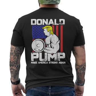 Donald Trump Weight Lifting Workout Gym Men's T-shirt Back Print - Monsterry