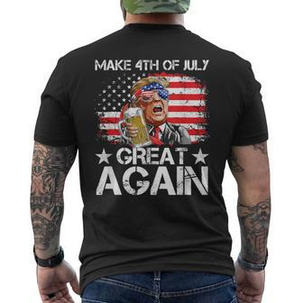 Drinking Beer Team Make 4Th Of July Great Again Men's T-shirt Back Print - Monsterry UK