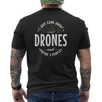Drones For Men Dad Fathers Day Mens Back Print T-shirt | Mazezy