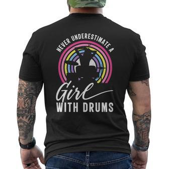 Drummer Girl Men's T-shirt Back Print - Seseable