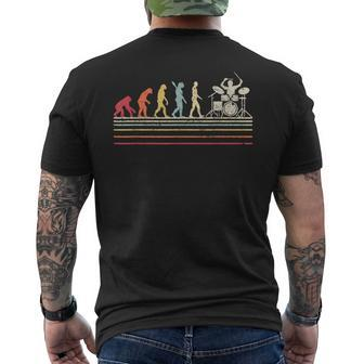 Drummer T Retro Vintage Evolution Of Man Men's T-shirt Back Print - Monsterry